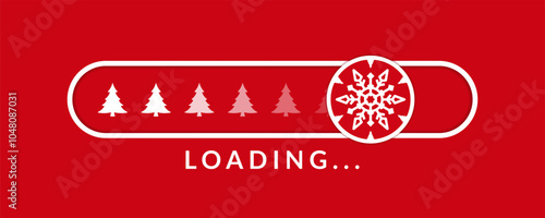 Christmas loading bar design. Holiday interface template. Vector illustration