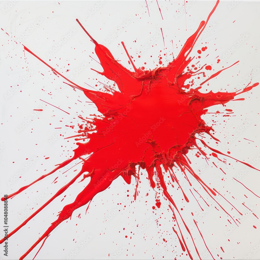 Red Paint Splatter on White Background Red Paint Splatter on White Background