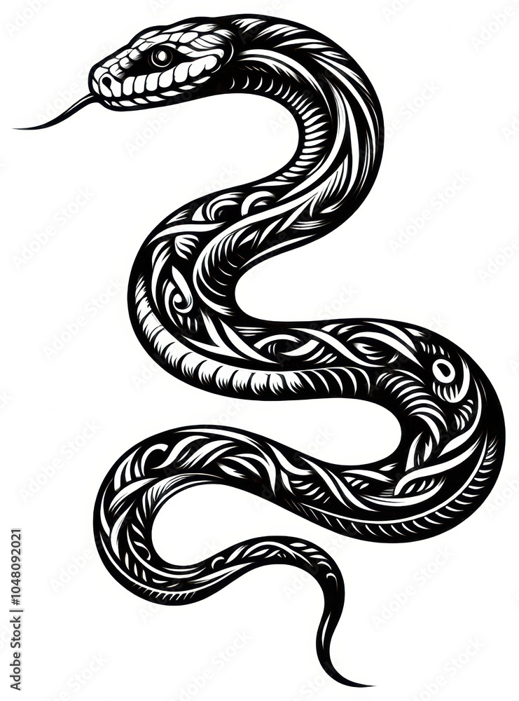 Fototapeta premium TRIBAL TATOO トライバル タトゥ 刺青 蛇