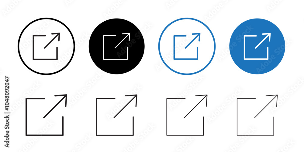 External link icon outline set sign External link icon outline set sign