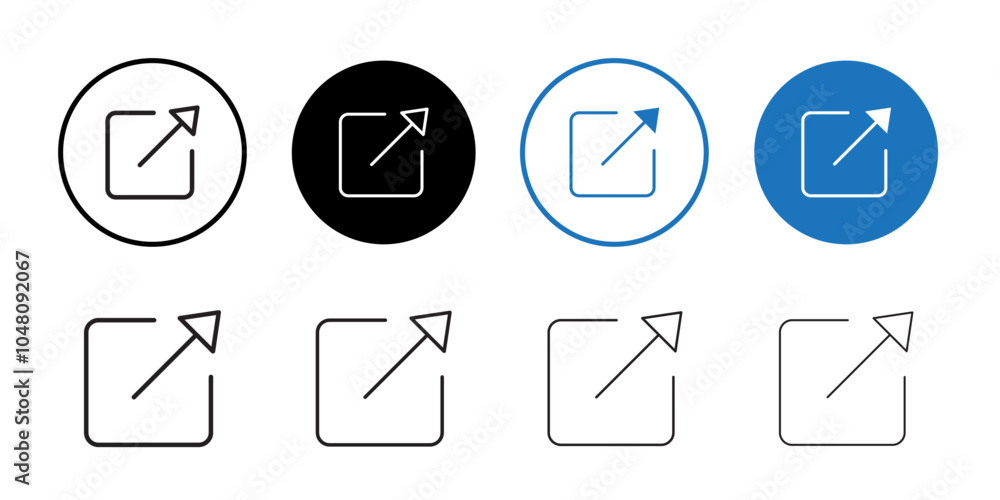 External link icon outline set sign External link icon outline set sign