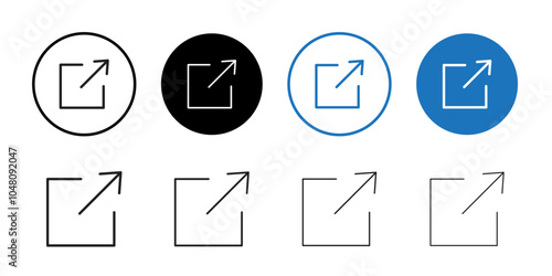 External link icon outline set sign