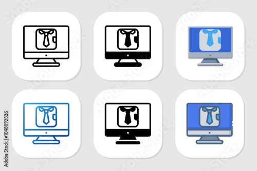 tie icons with various design styles