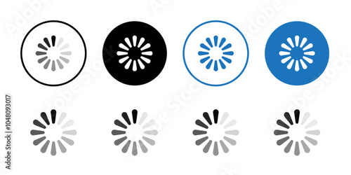 Loading icon outline set sign