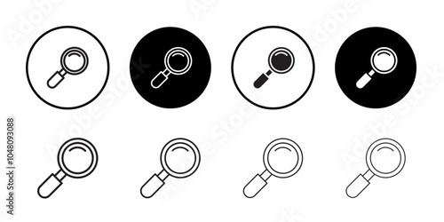 Loupe icon outline set sign