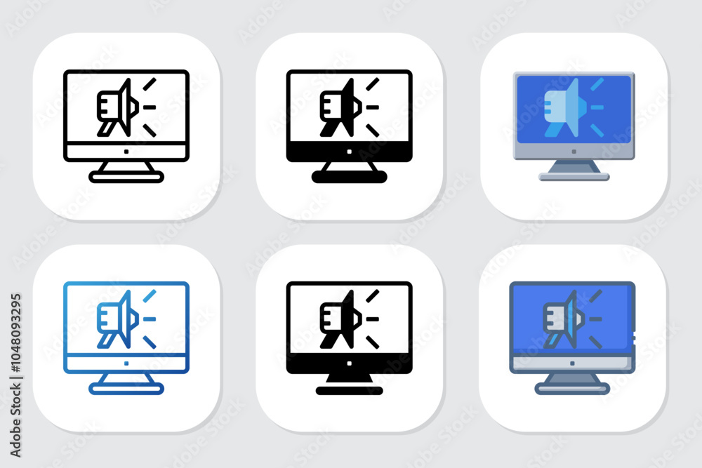 megaphone icons with various design styles megaphone icons with various design styles