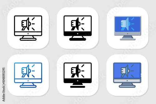 megaphone icons with various design styles