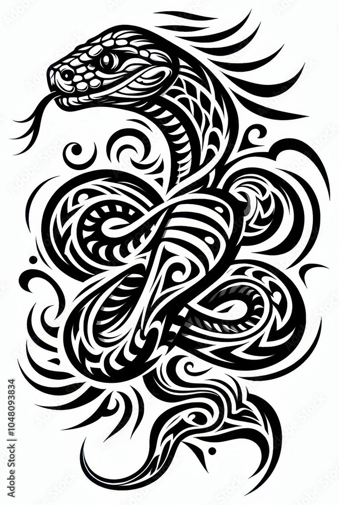 Fototapeta premium TRIBAL TATOO トライバル タトゥ 刺青 蛇