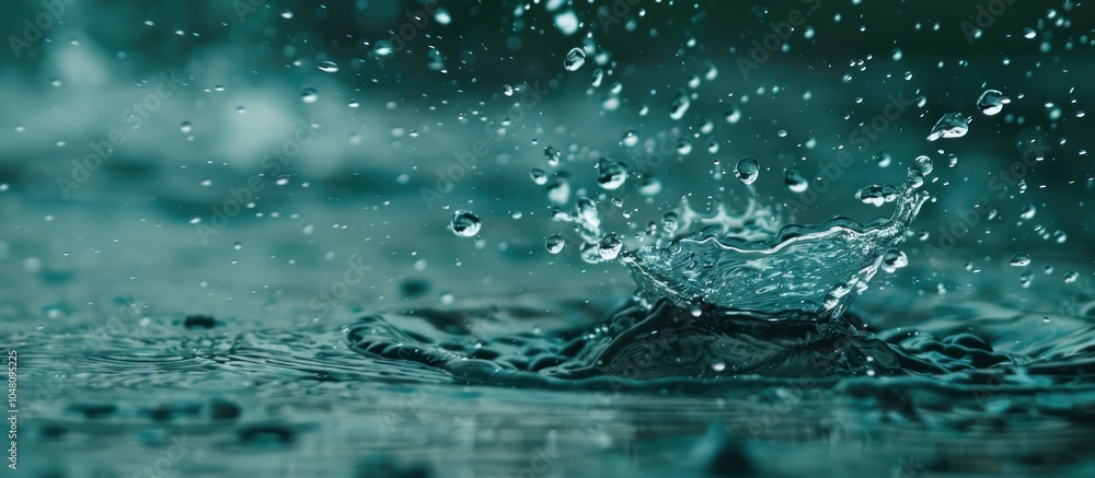close up view of water drops falling in the rain close up view of water drops falling in the rain
