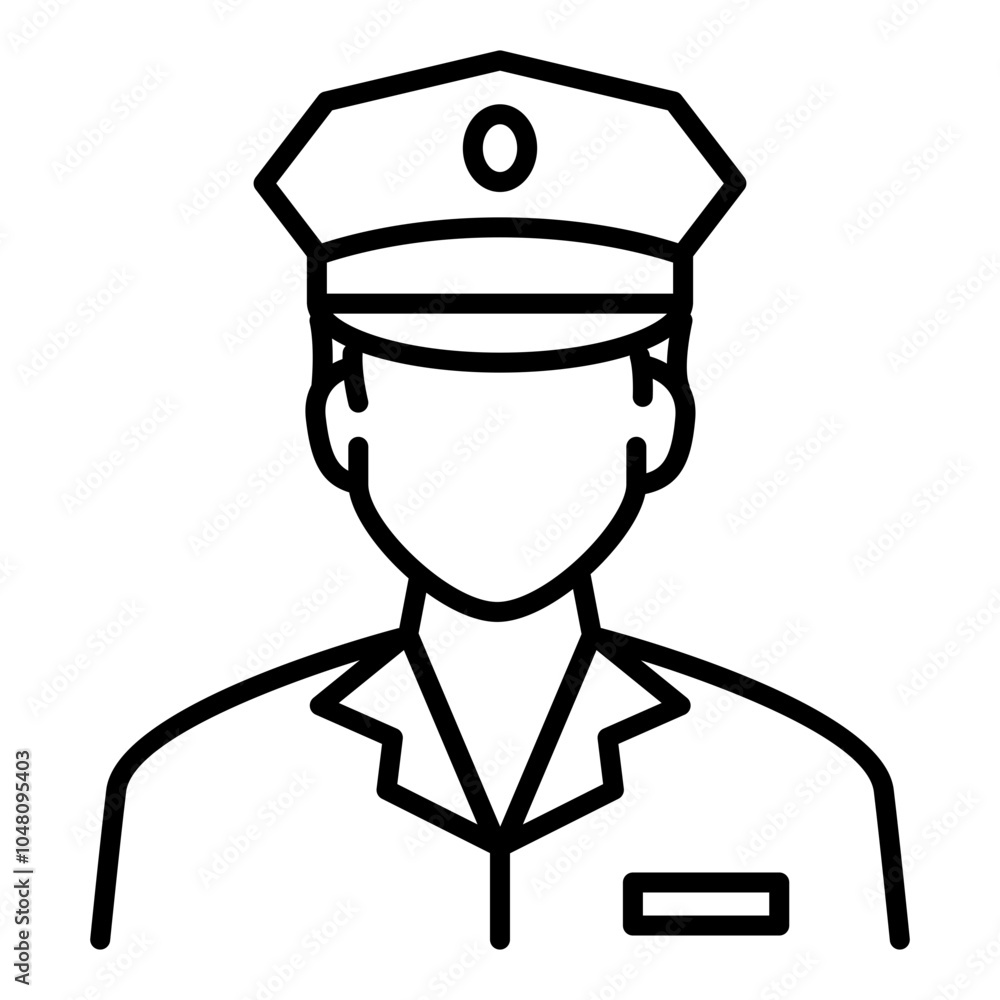 Police icon in line style. Security guard icon. Icon about law and justice Police icon in line style. Security guard icon. Icon about law and justice