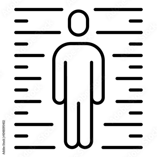 Suspect icon in line style. Defendant icon in line style. Icon about law and justice