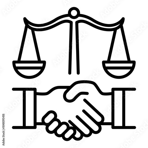 Contract icon in line style. Agreement icon in line style. Icon about law and justice