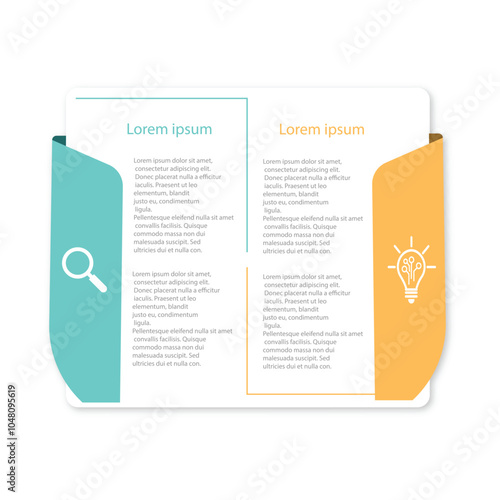 Thin line infographic template, business concept with 2 options, step