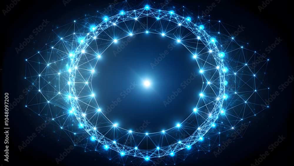 Circular Glowing Points in Ring Formation. Perfect for: Blockchain Conferences, Connectivity Events Circular Glowing Points in Ring Formation. Perfect for: Blockchain Conferences, Connectivity Events