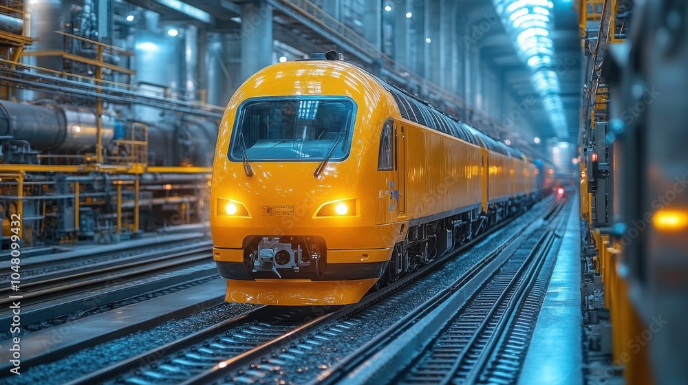 Naklejka premium Illuminated hydrogen and ammonia industrial plant at dusk in a bustling chemical zone