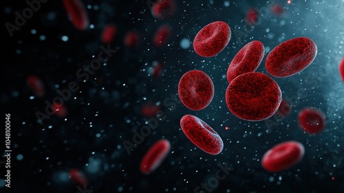 Anemia of blood cells on a dark background photo