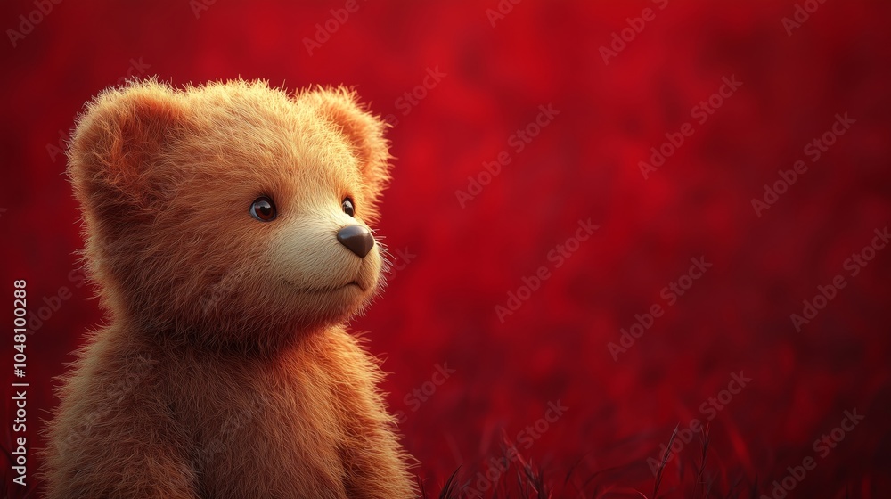A Cute Fluffy Teddy Bear with a Playful Expression A Cute Fluffy Teddy Bear with a Playful Expression