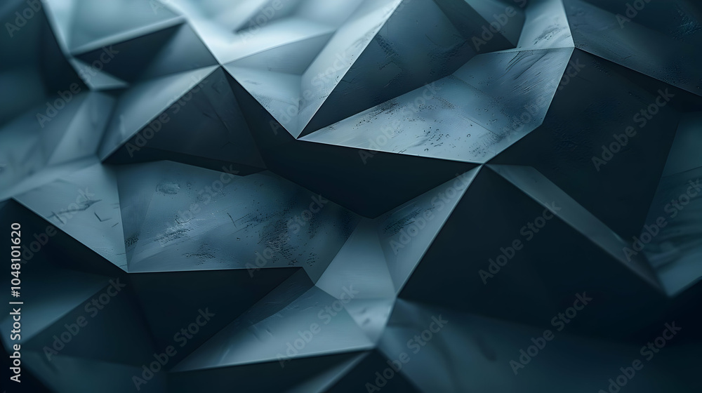 Abstract 3D Background with Geometric Shapes and Deep Blue Hues Abstract 3D Background with Geometric Shapes and Deep Blue Hues