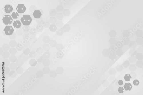 Abstract grey background with shape of line on back. Light grey color template with free space for edit and design. Line of Hexagonal shape with different style.