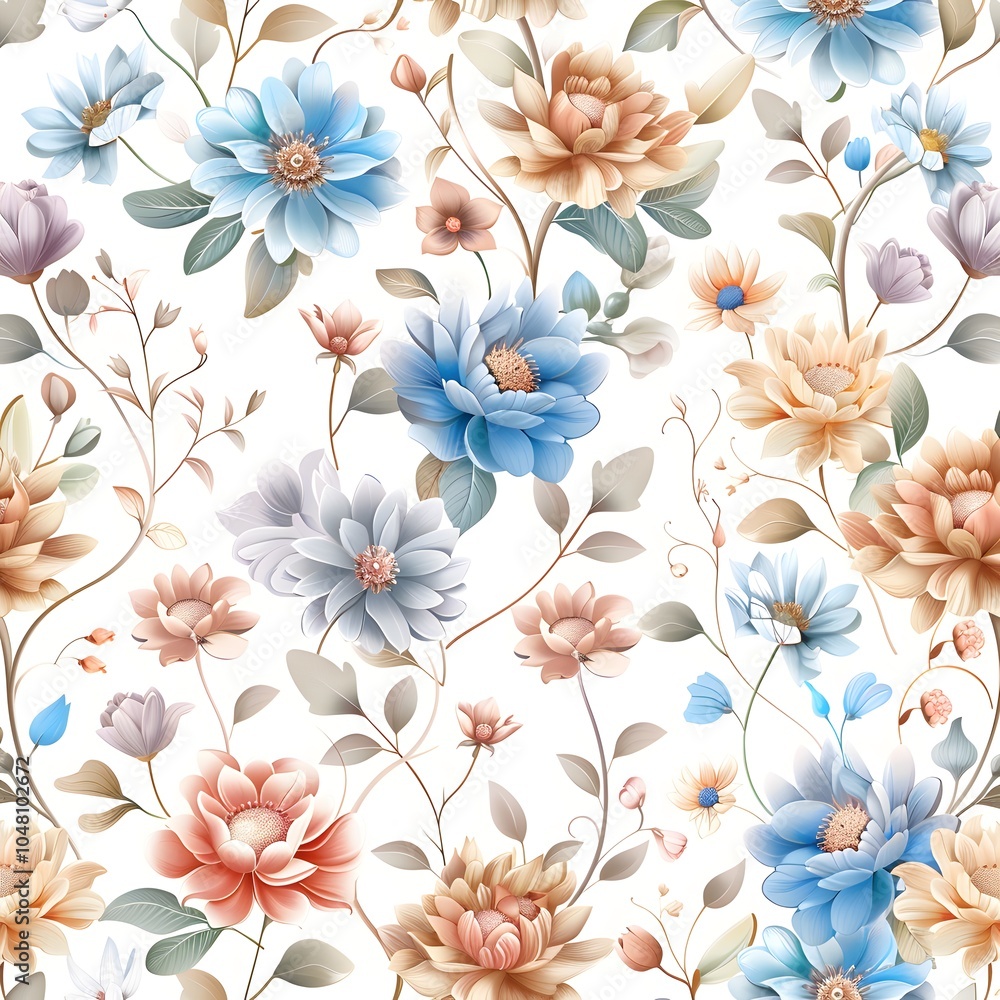 Fototapeta premium Elegant floral pattern design for home decor