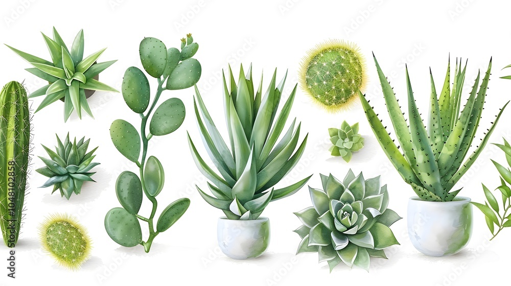 Fototapeta premium Diverse collection of stunning succulents and cacti