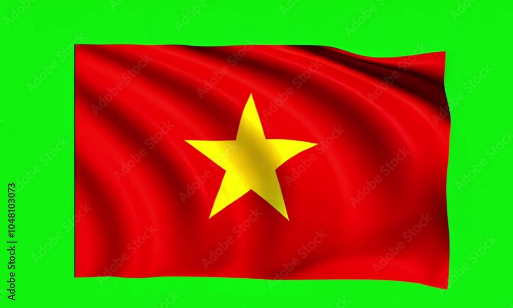 Vietnam National countries flag moving slowly on green screen, for study guide and travel purposes Vietnam National countries flag moving slowly on green screen, for study guide and travel purposes