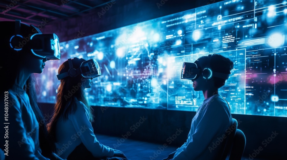immersive technology for learning, students in digital classrooms exploring immersive learning modules, futuristic education, Illustrations, stock photos immersive technology for learning, students in digital classrooms exploring immersive learning modules, futuristic education, Illustrations, stock photos