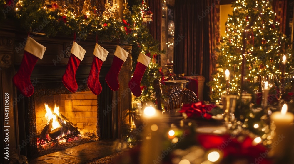 Cozy Christmas Party by a Roaring Fireplace Cozy Christmas Party by a Roaring Fireplace