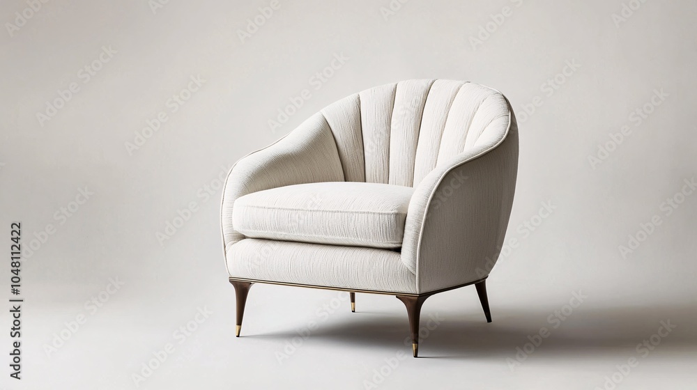 This chair features graceful curves and a minimalist design, exuding a classic elegance against a pristine backdrop. This chair features graceful curves and a minimalist design, exuding a classic elegance against a pristine backdrop.