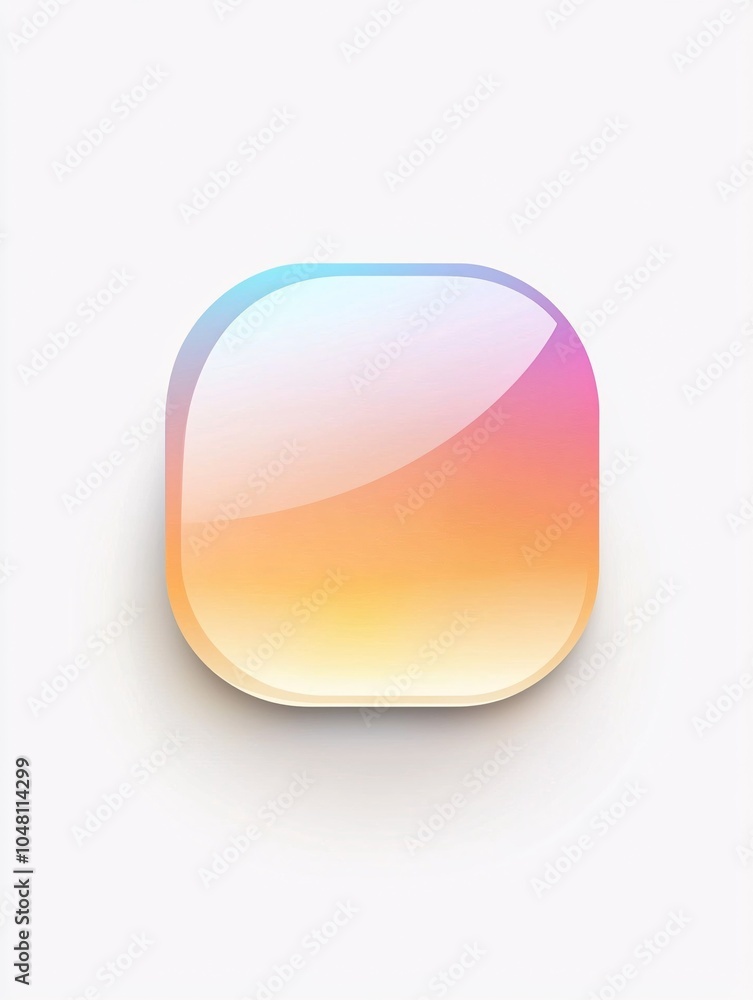 Rounded semi-transparent button design with a gentle gradient, isolated on a white background for UI applications.