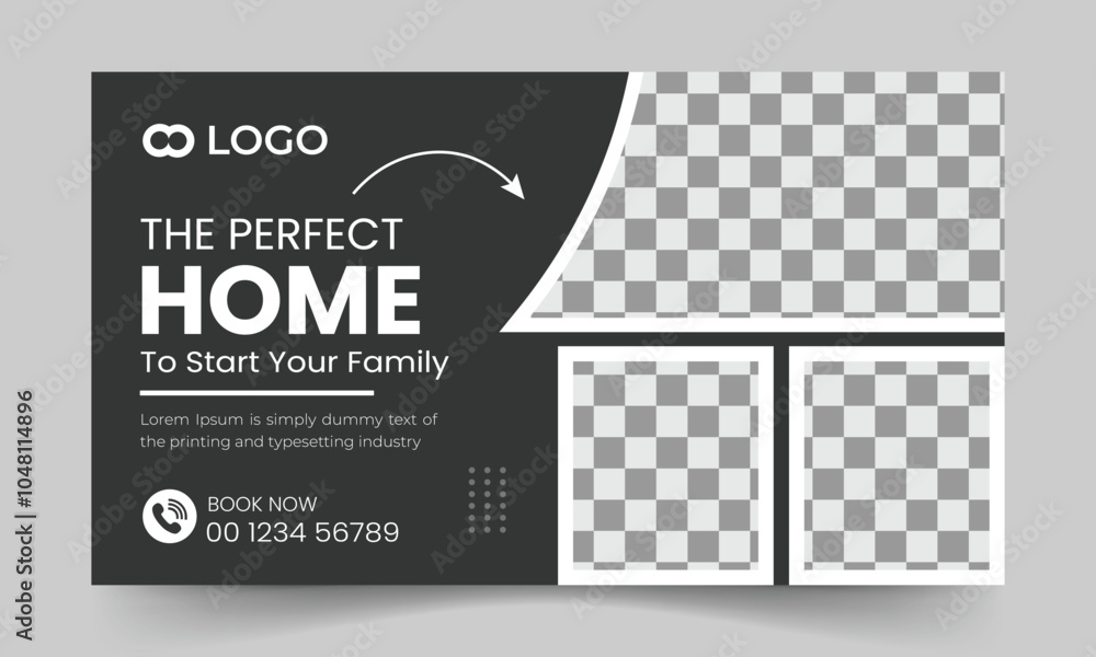 Real Estate YouTube Thumbnail Template Design and Web Banner Real Estate YouTube Thumbnail Template Design and Web Banner