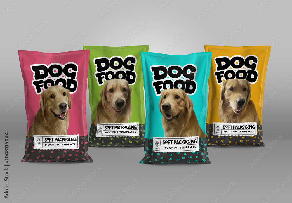 Group of Soft Packaging Sacks Mockup Stock Template | Adobe Stock