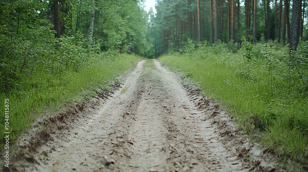 Obraz premium Explore the serene pathways of nature a journey through the tranquil forest trails surrounded by lush greenery