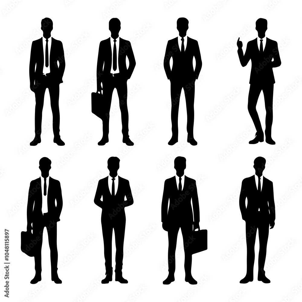 Collection of Human standing figure silhouettes vector illustration Collection of Human standing figure silhouettes vector illustration