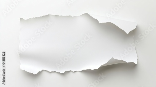 piece of white paper tear isolated on white background 