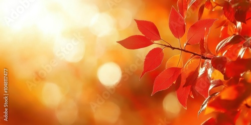 Autumn Leaves Against Warm Background Lights