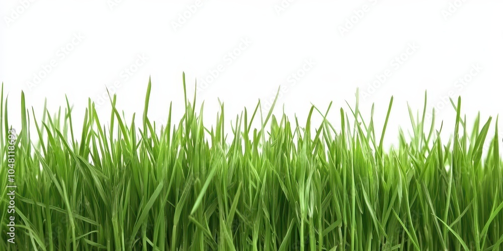 Fototapeta premium Lush Green Grass with Minimalist Background