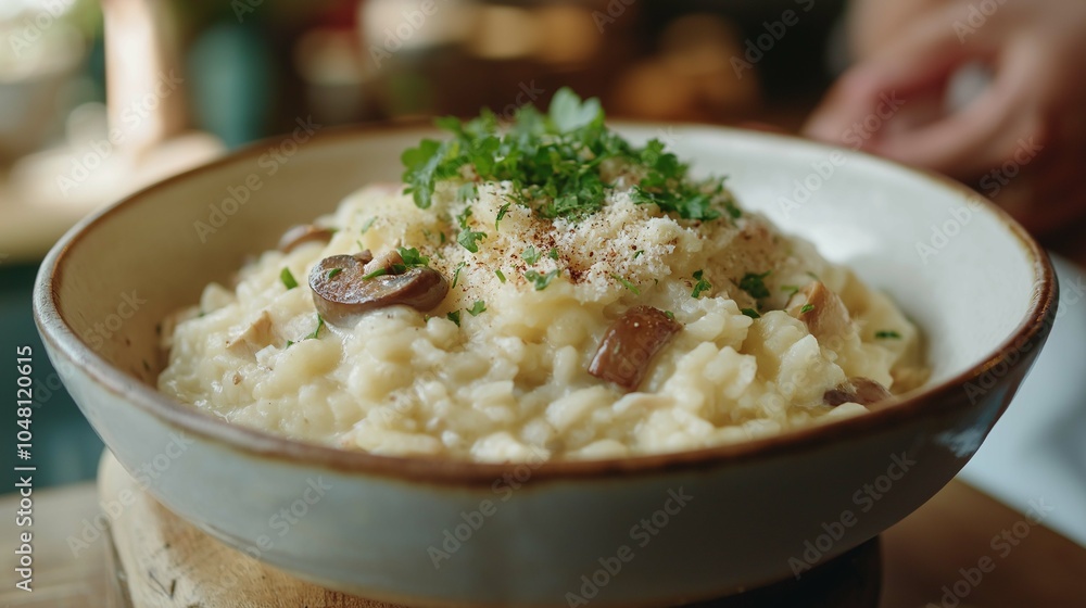 Creamy Risotto with Mushrooms and Fresh Parsley Creamy Risotto with Mushrooms and Fresh Parsley