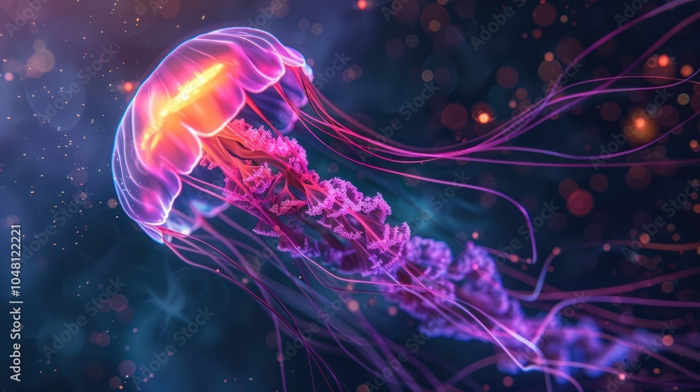 Bioluminescent Jellyfish in the Deep Sea Bioluminescent Jellyfish in the Deep Sea