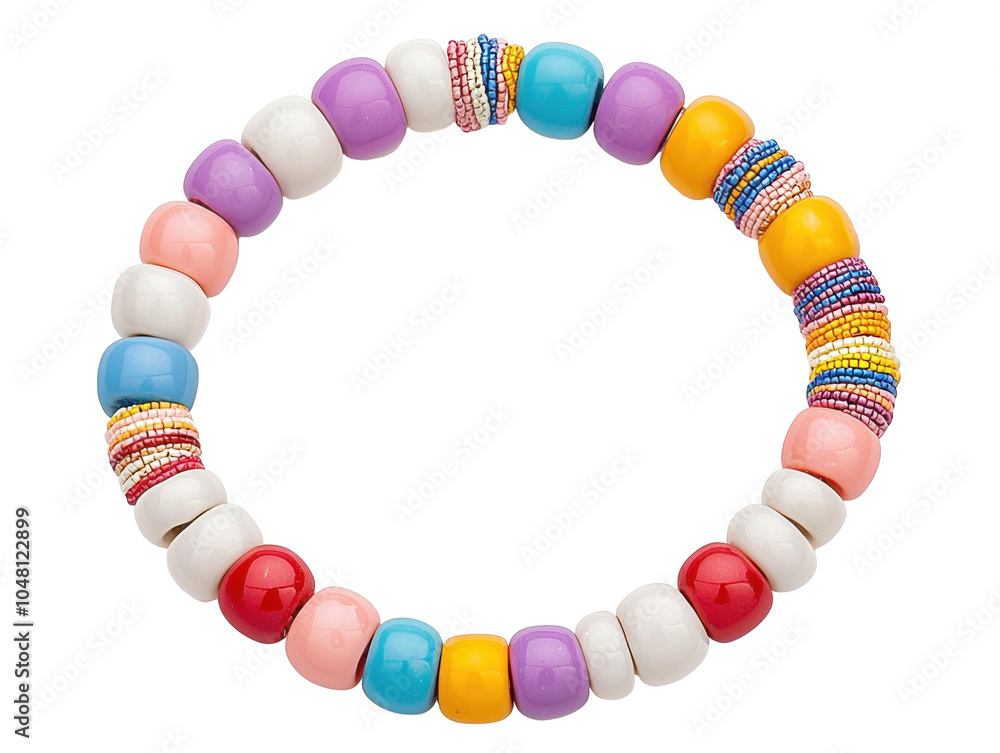 Obraz premium Colorful Beaded Bracelet with Vibrant Design Elements