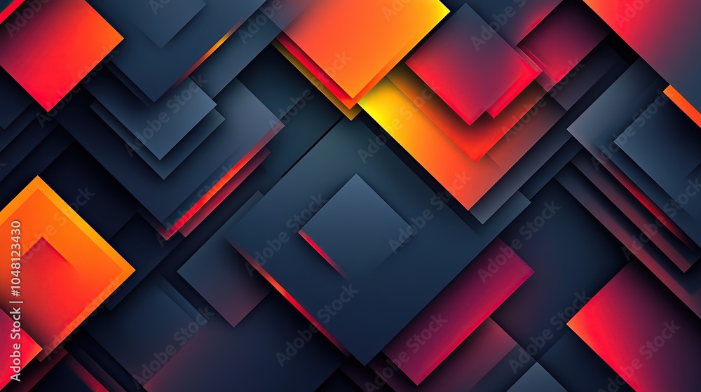 Abstract Geometric Shapes, Orange, Red, and Black Abstract Geometric Shapes, Orange, Red, and Black