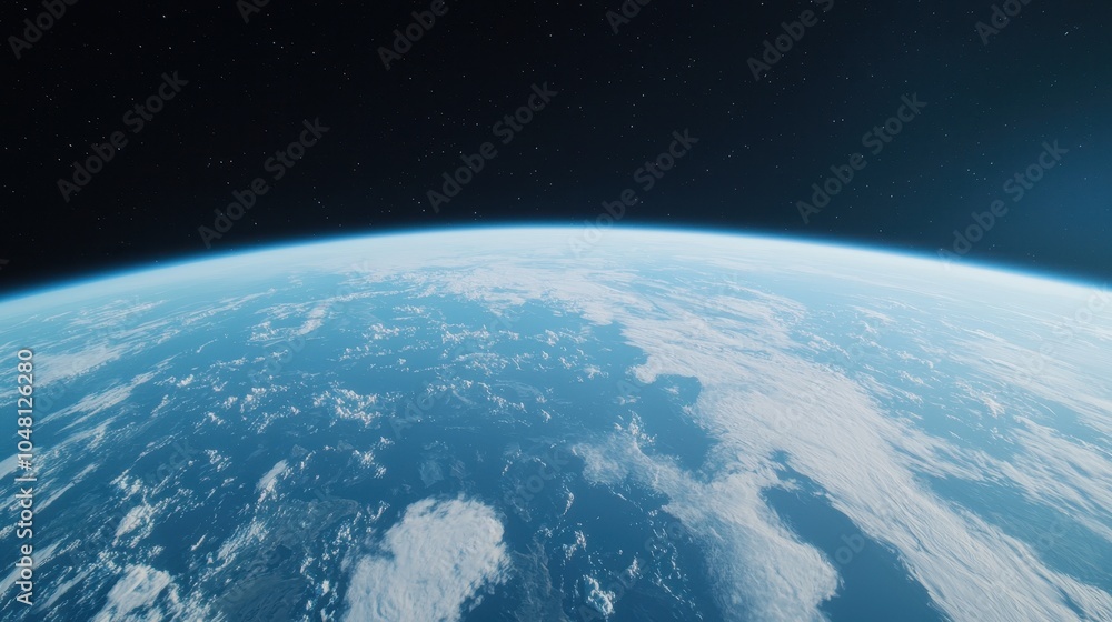 A stunning view of Earth from space, showcasing the curvature of the ...