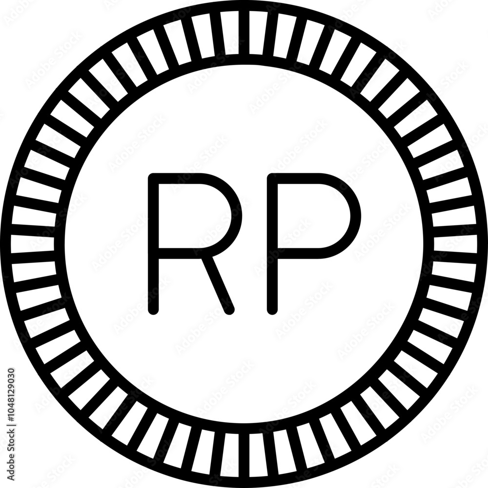 Fototapeta premium Rupiah Coin Icon in Outline Style