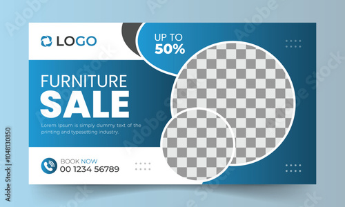 Furniture sale YouTube thumbnail or web banner template