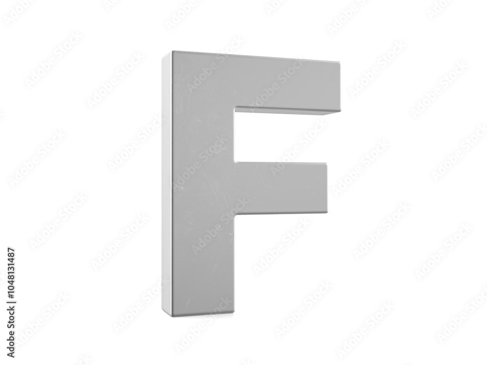 Metal letter F Metal letter F