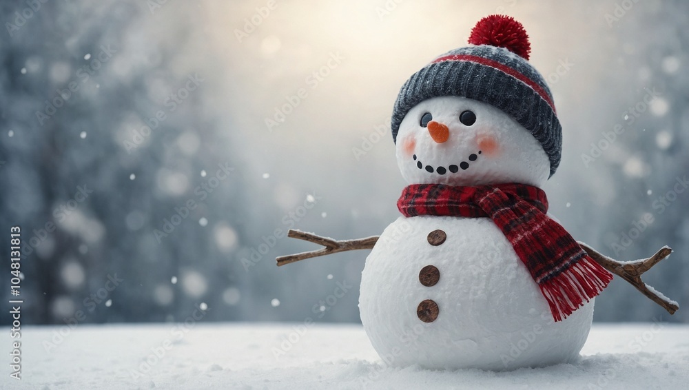 Obraz premium 3D Snowman isolated on white background