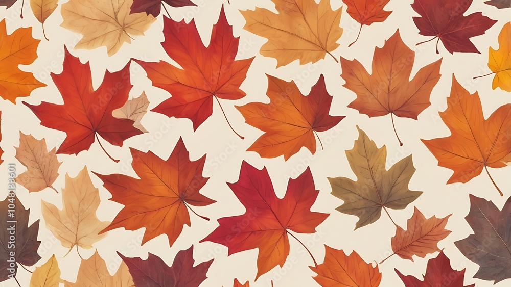 digital illustration featuring a seamless pattern of autumn leaves overlapping arrangement of various leaf shapes and sizes, creating a rich tapestry of fall foliage digital illustration featuring a seamless pattern of autumn leaves overlapping arrangement of various leaf shapes and sizes, creating a rich tapestry of fall foliage