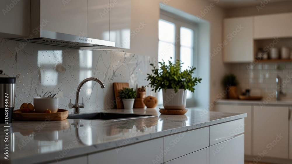 Elegant Luxury white kitchen interior Elegant Luxury white kitchen interior