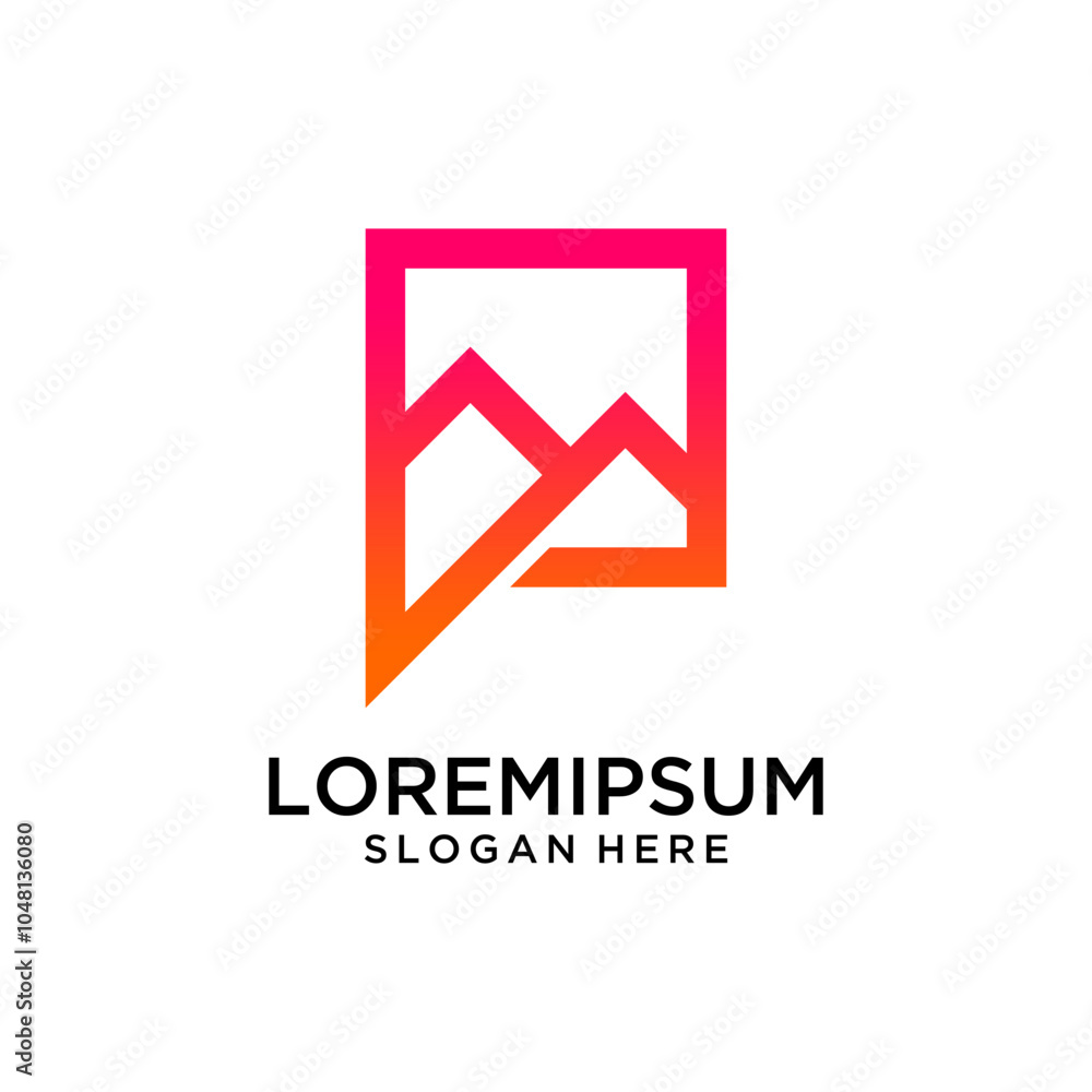 Speech Bubble Mountain/Graph Logo Speech Bubble Mountain/Graph Logo