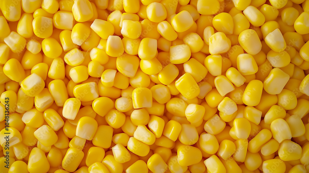 Close up of fresh corn kernels, yellow and bright, filling the frame with a beautiful food texture Close up of fresh corn kernels, yellow and bright, filling the frame with a beautiful food texture
